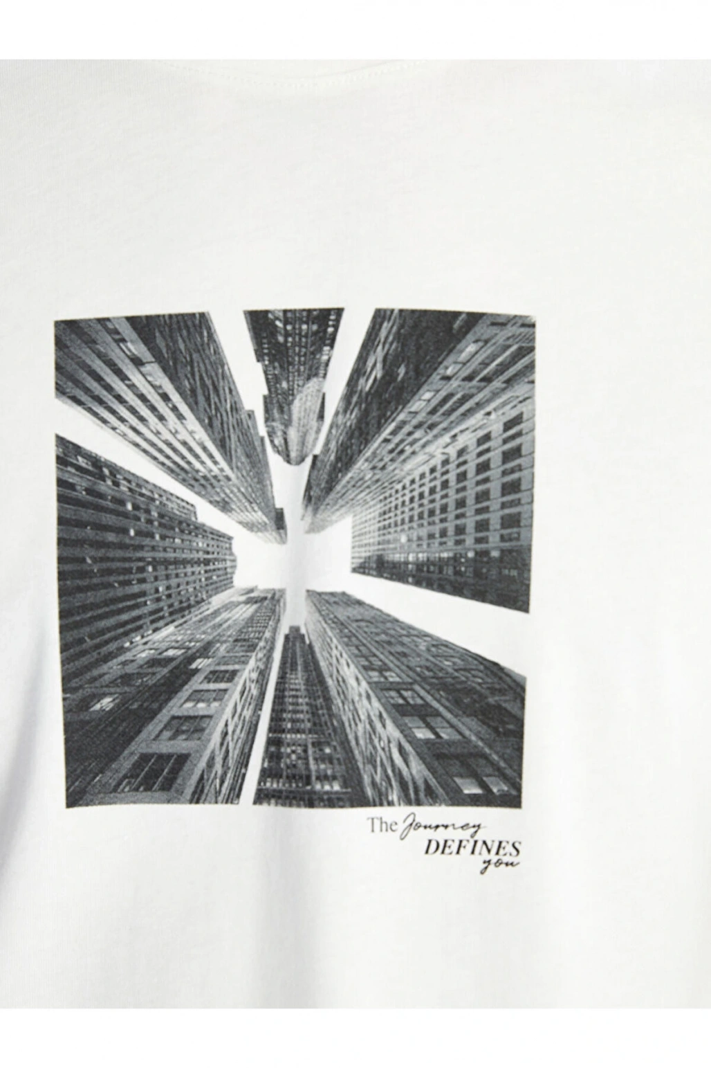 Bisiklet Yaka Kisa Kollu Baskili Penye Erkek Tisort - S52875Z8