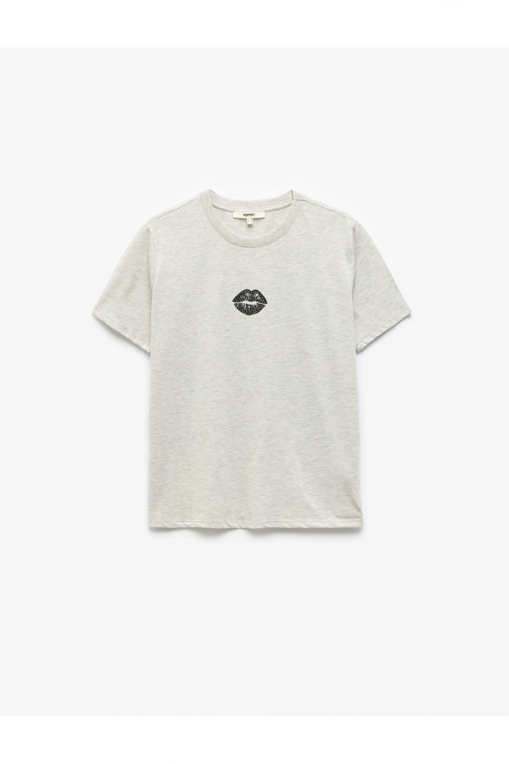 Bisiklet Yaka Kısa Kollu Baskılı Tişört