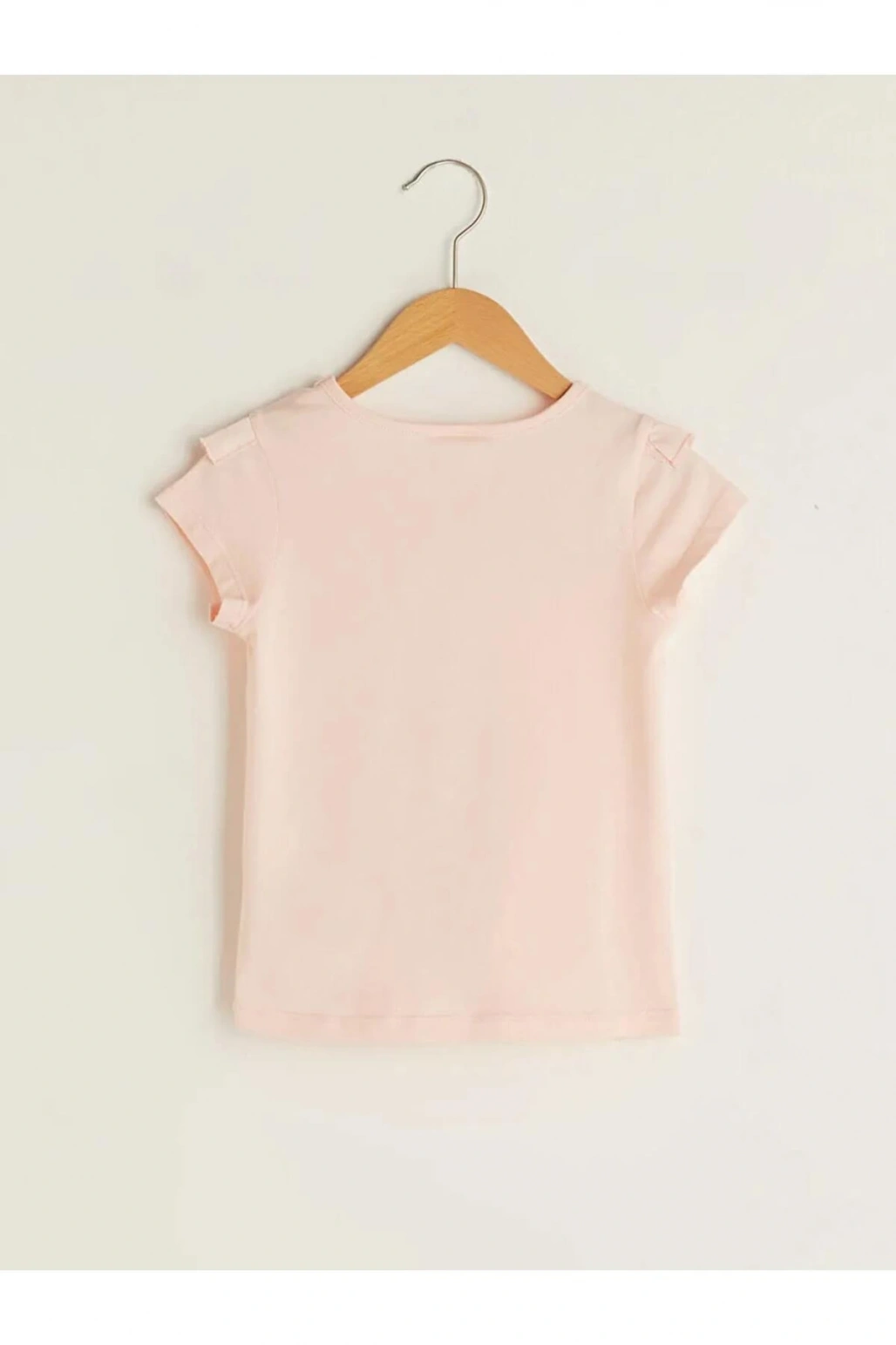 Bisiklet Yaka Kısa Kollu Pamuklu Kız Bebek Tişört ve Boya Kalemi