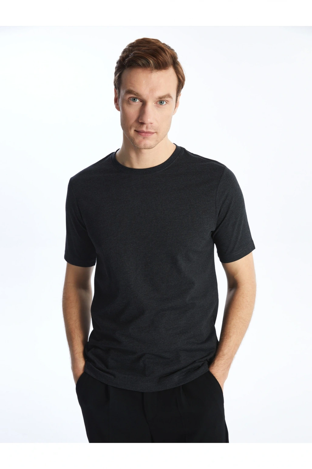 Bisiklet Yaka Kısa Kollu Penye Erkek Tişört