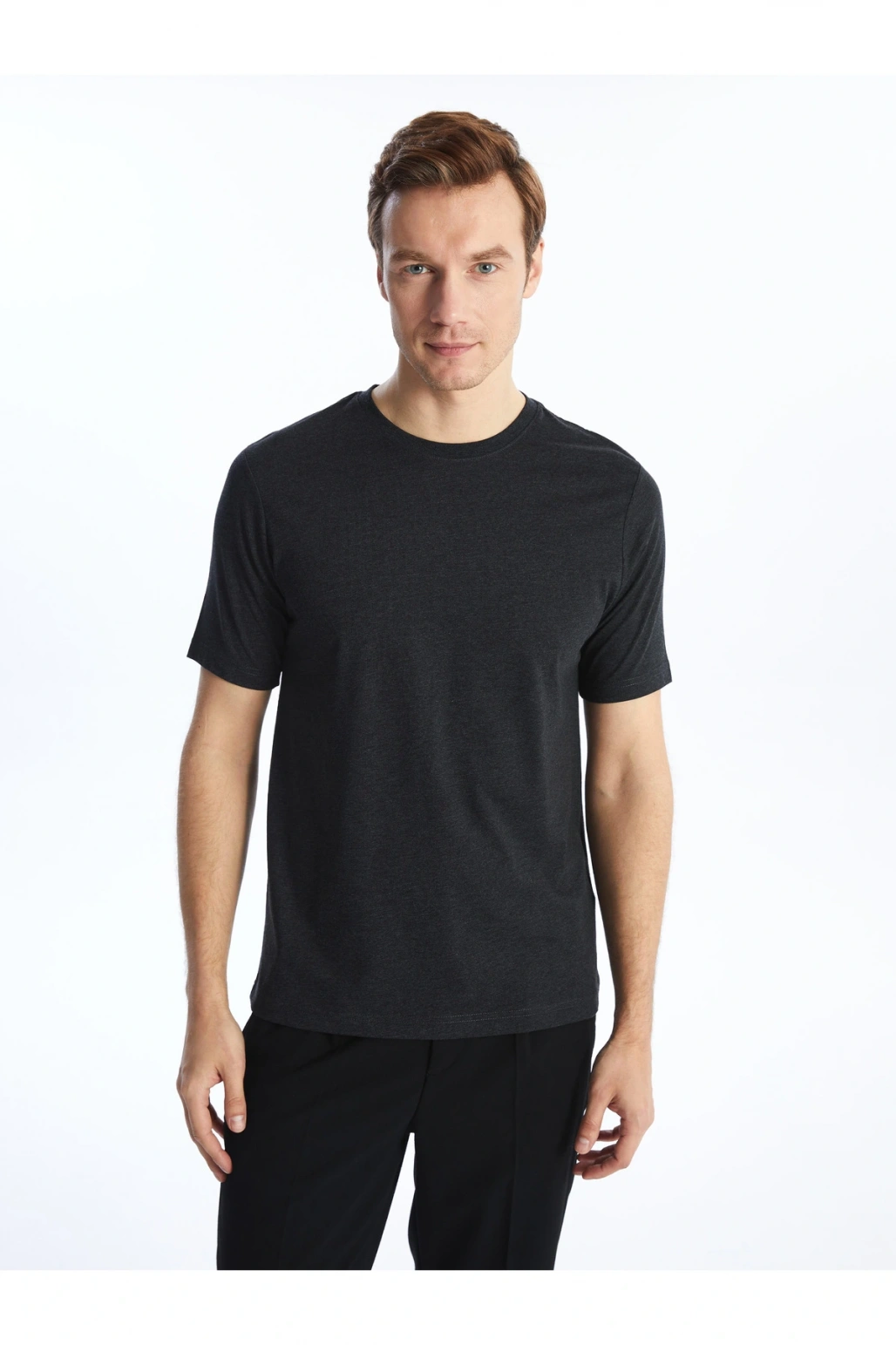 Bisiklet Yaka Kısa Kollu Penye Erkek Tişört