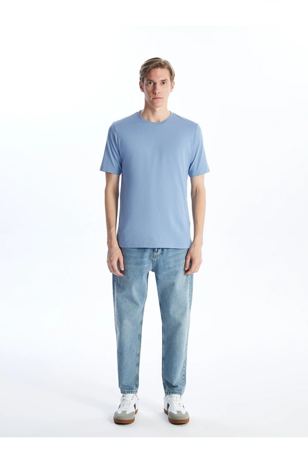 Bisiklet Yaka Kısa Kollu Penye Erkek Tişört