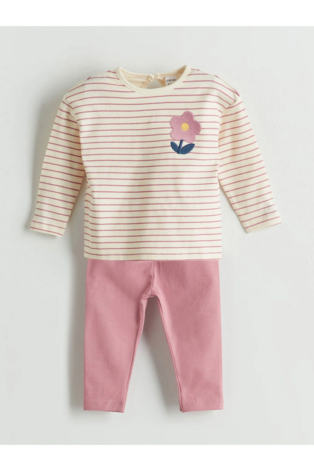Bisiklet Yaka Kız Bebek Bluz ve Tayt 2li