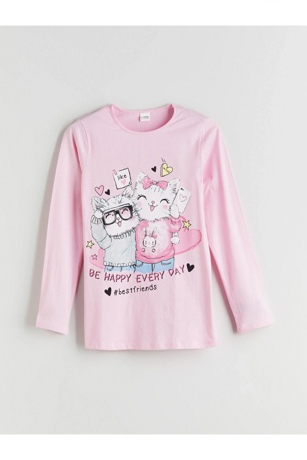 Bisiklet Yaka Kız Çocuk Pijama Takımı