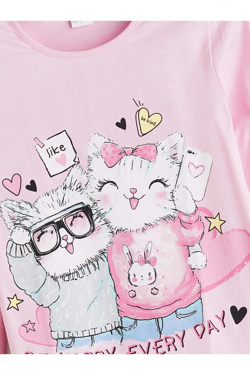 Bisiklet Yaka Kız Çocuk Pijama Takımı