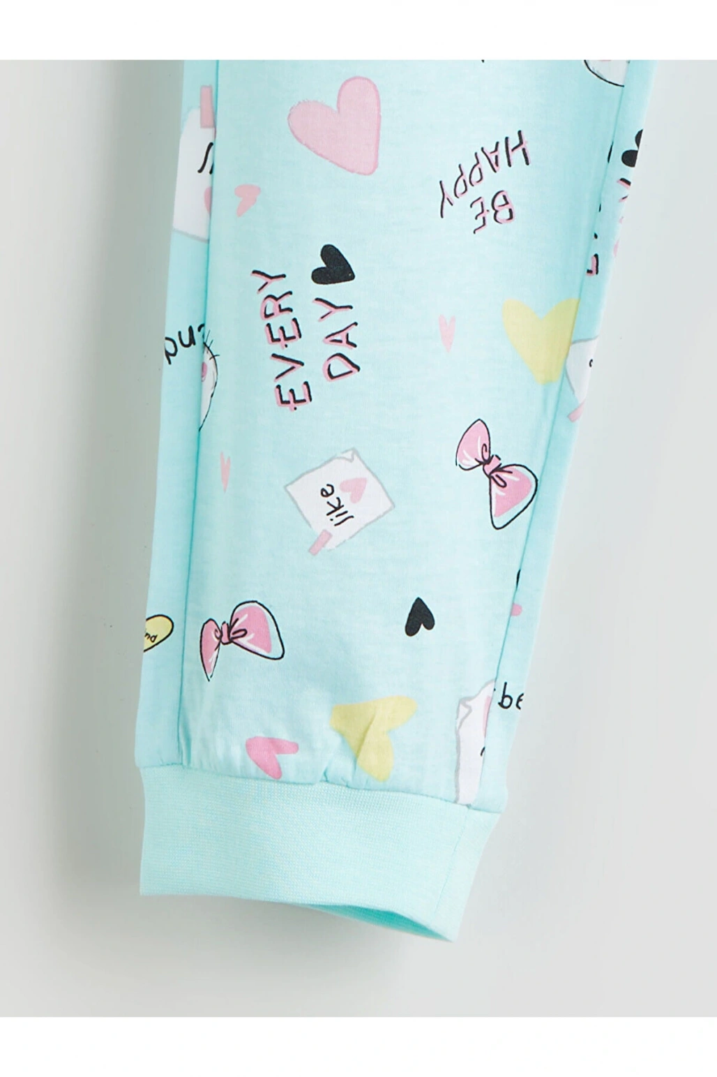 Bisiklet Yaka Kız Çocuk Pijama Takımı