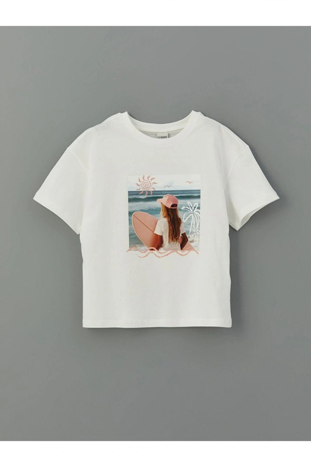 Bisiklet Yaka Kız Çocuk Tişört (S5)