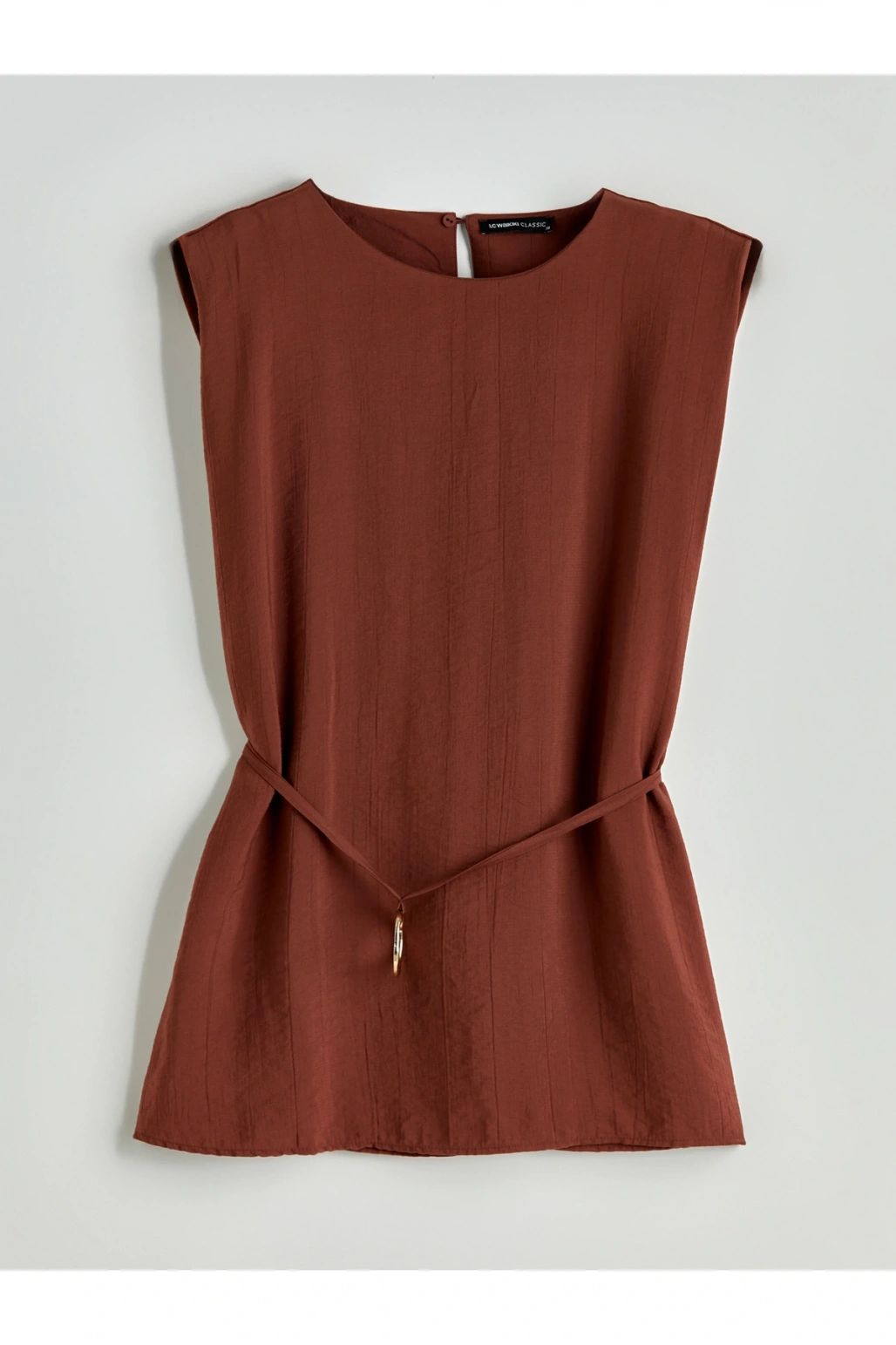 Bisiklet Yaka Kuşaklı Bluz