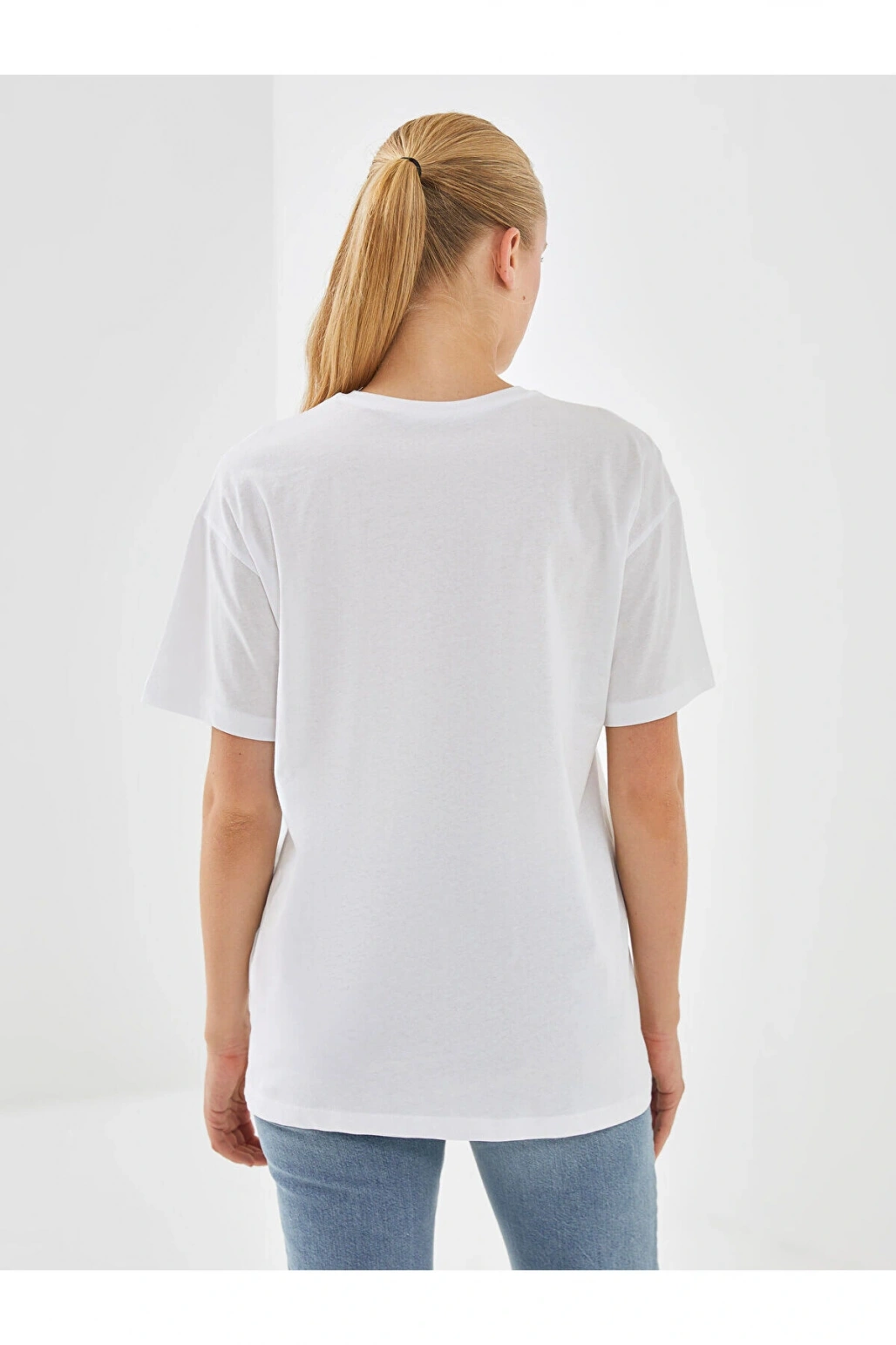 Bisiklet Yaka New York Baskılı Kadın Tişört