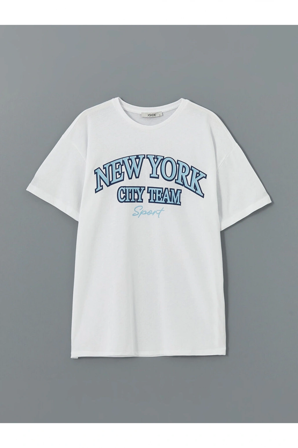 Bisiklet Yaka New York Baskılı Kadın Tişört