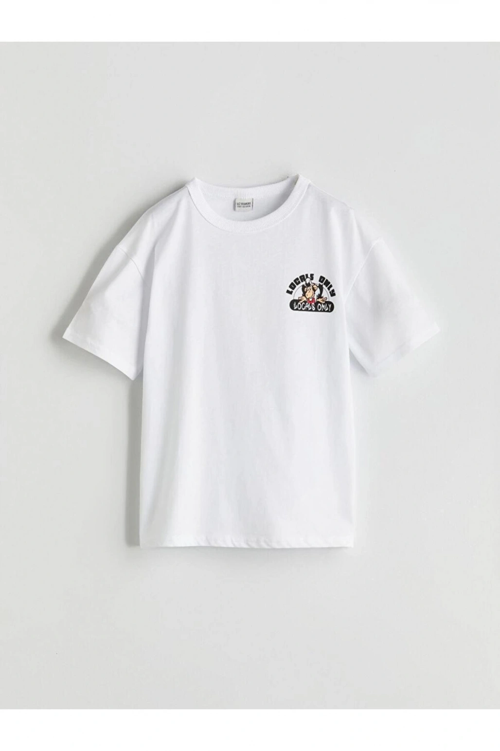 Bisiklet Yaka Nostaljik Maymun Baskılı Erkek Çocuk Tişört