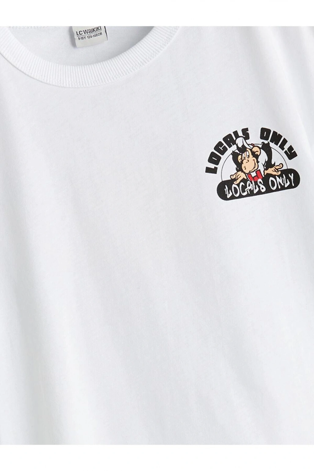 Bisiklet Yaka Nostaljik Maymun Baskılı Erkek Çocuk Tişört