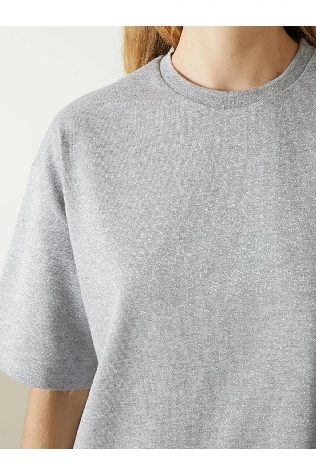 Bisiklet Yaka Oversize Kadın Tişört (S5)