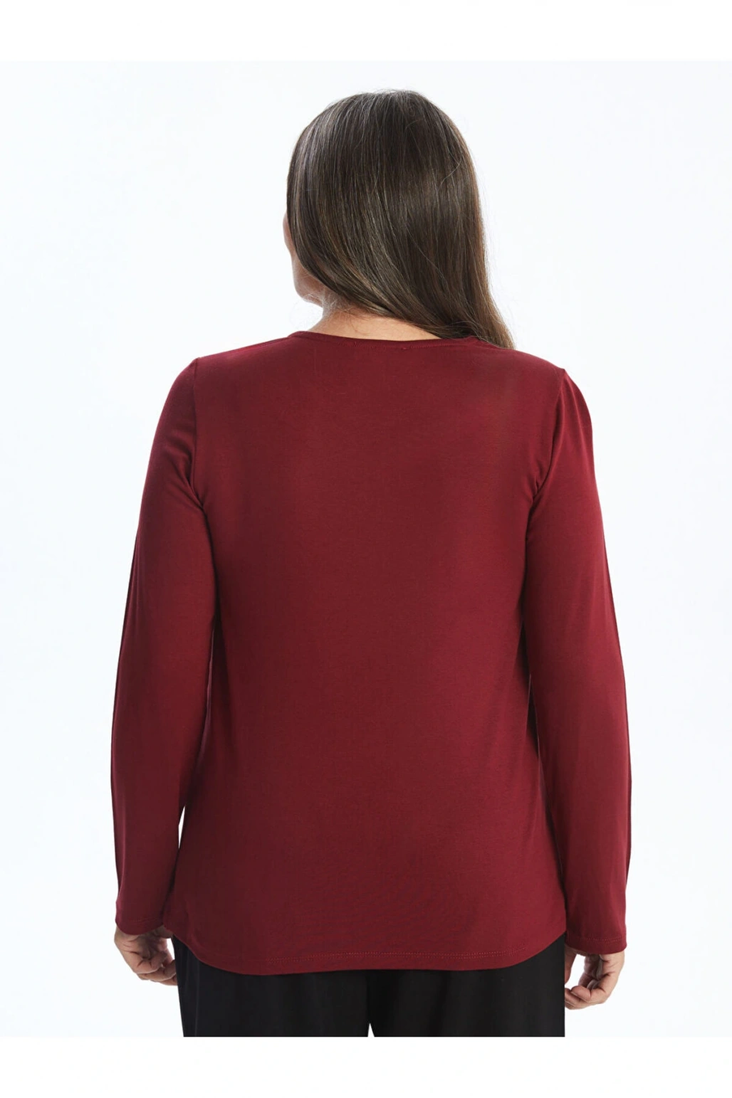 Bisiklet Yaka Parlak Taş Baskılı Kadın Bluz