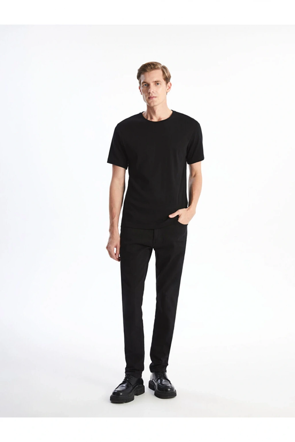 Bisiklet Yaka Penye Erkek Tişört (S5)