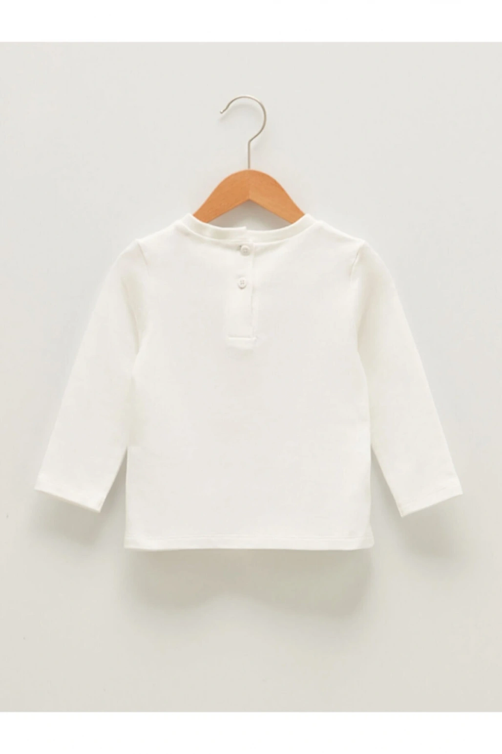 Bisiklet Yaka Uzun Kol Baskılı Kız Bebek Tişört