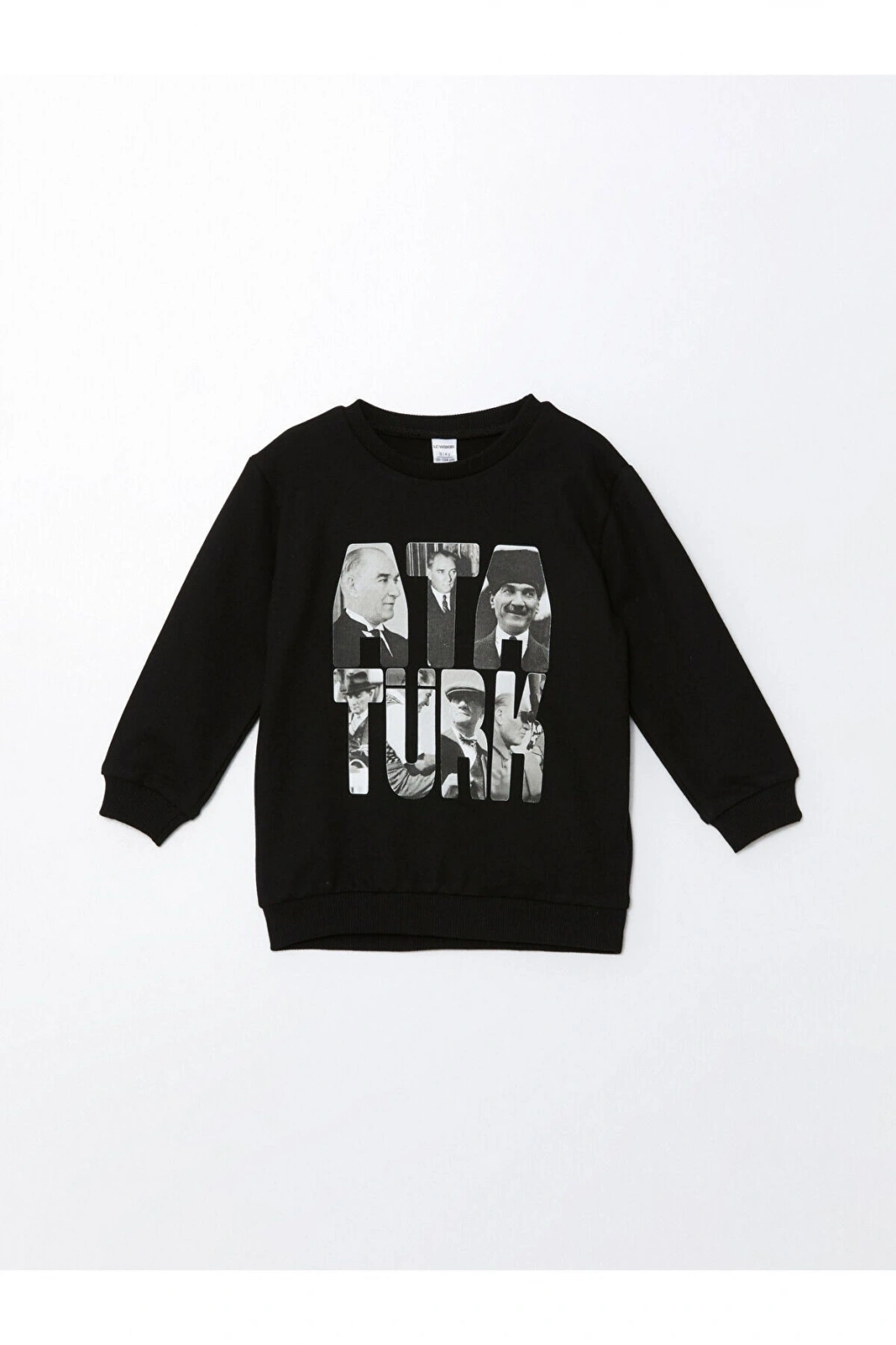 Bisiklet Yaka Uzun Kollu Atatürk Baskılı Erkek Bebek Sweatshirt