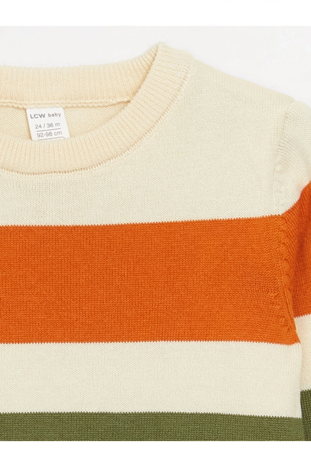 Bisiklet Yaka Uzun Kollu Çizgili Erkek Bebek Triko Kazak