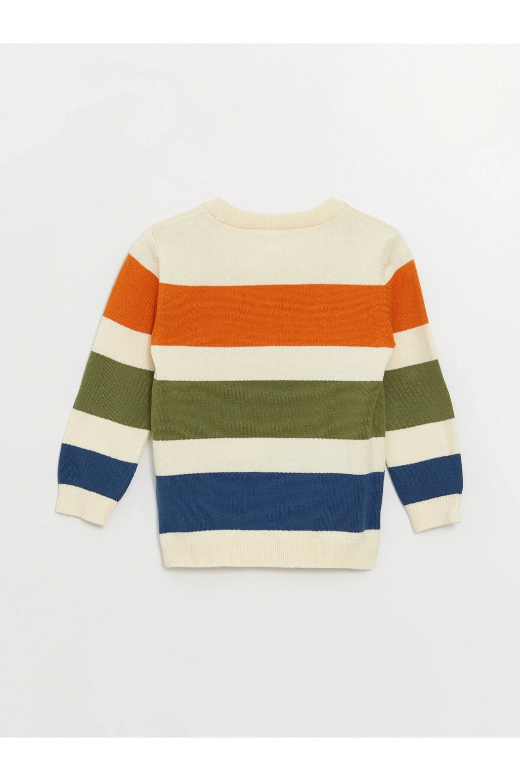 Bisiklet Yaka Uzun Kollu Çizgili Erkek Bebek Triko Kazak