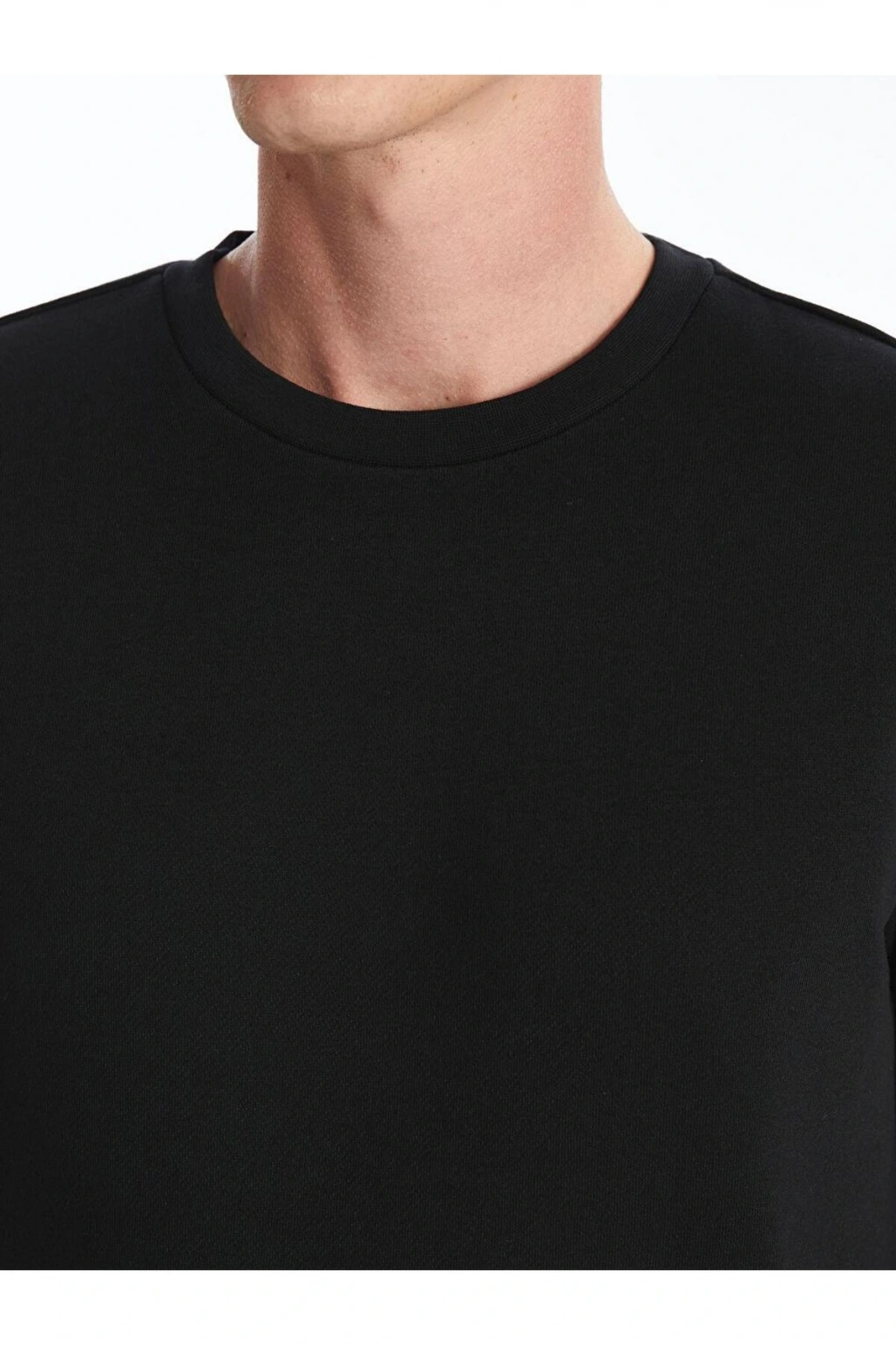 Bisiklet Yaka Uzun Kollu Erkek Kalın Sweatshirt (W4)