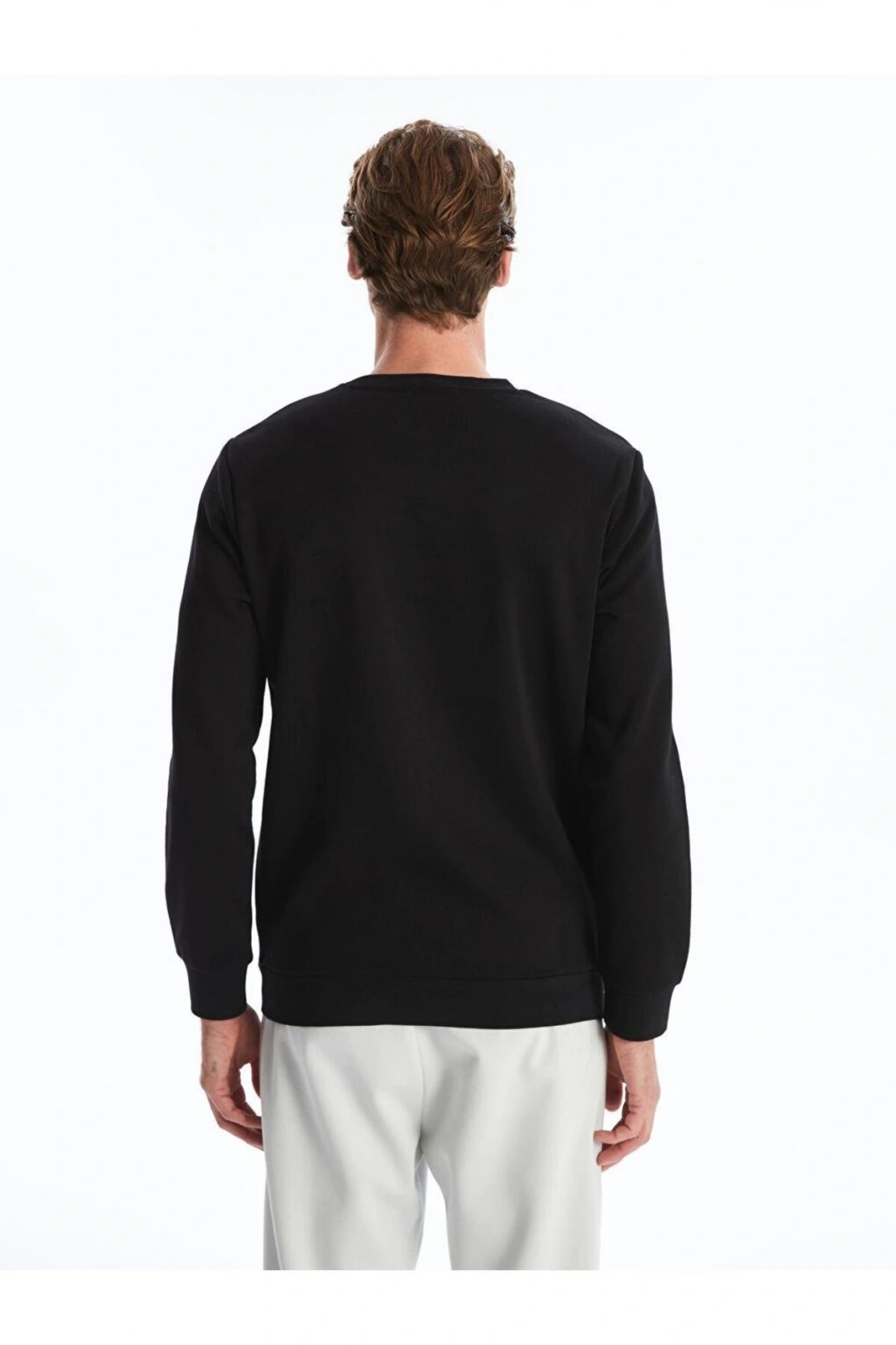 Bisiklet Yaka Uzun Kollu Erkek Kalın Sweatshirt (W4)