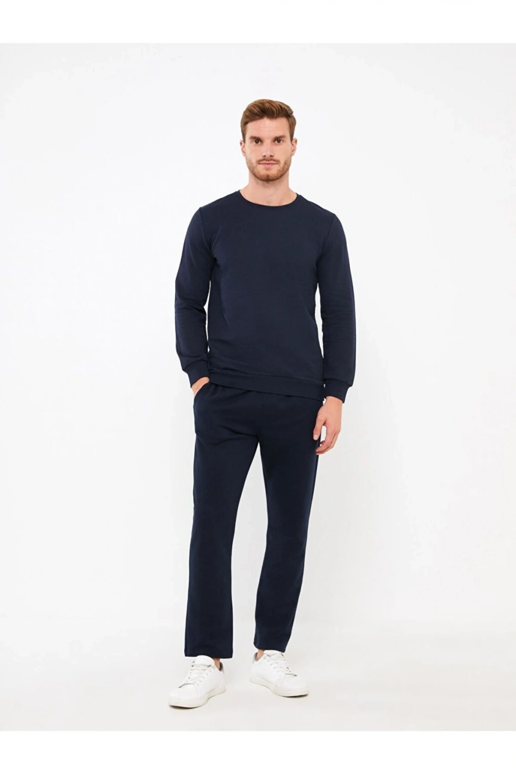 Bisiklet Yaka Uzun Kollu Erkek Sweatshirt