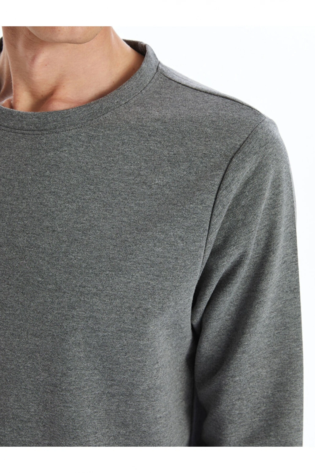 Bisiklet Yaka Uzun Kollu Erkek Sweatshirt