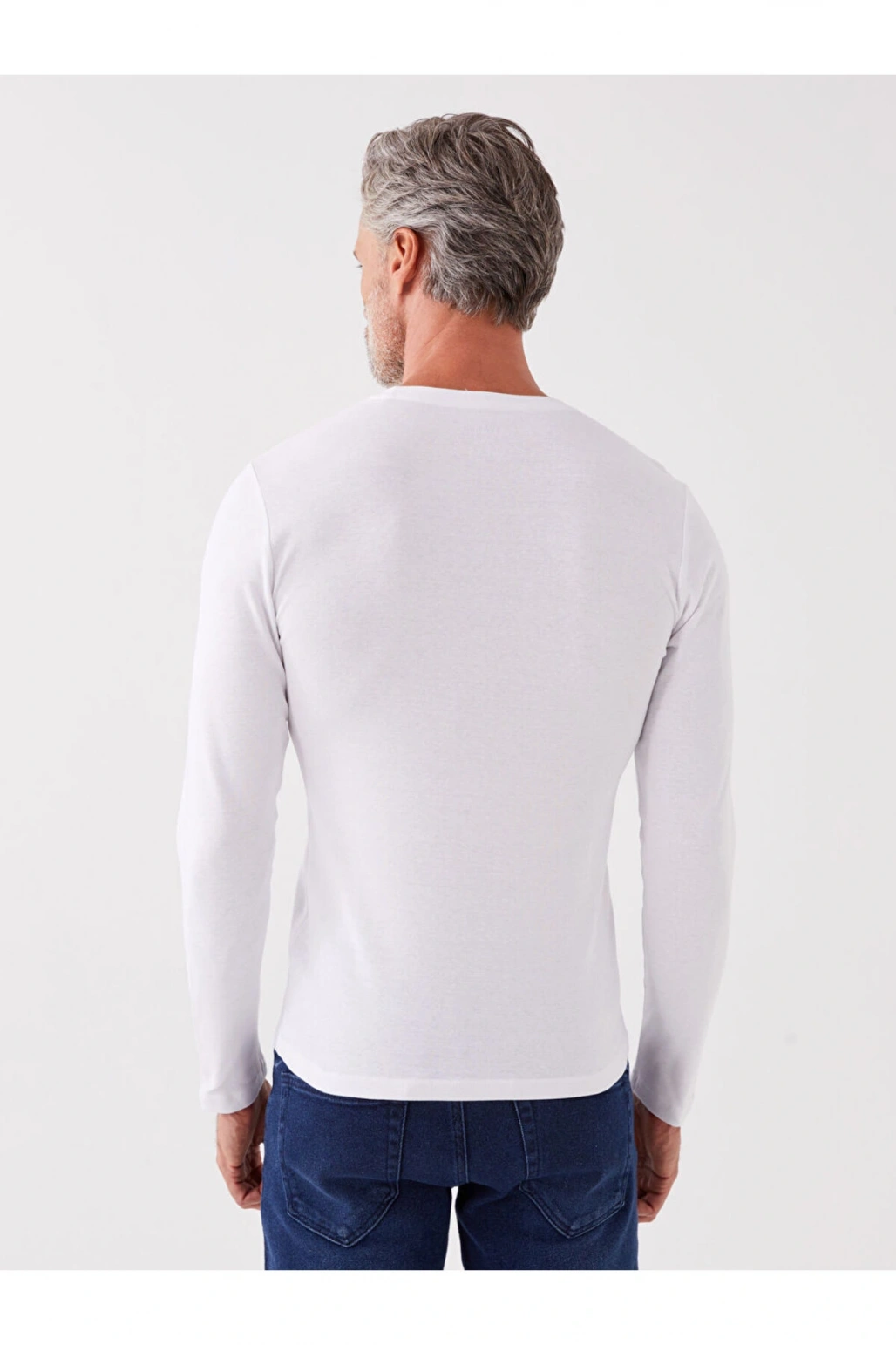 Bisiklet Yaka Uzun Kollu Erkek Sweatshirt - W31628Z8