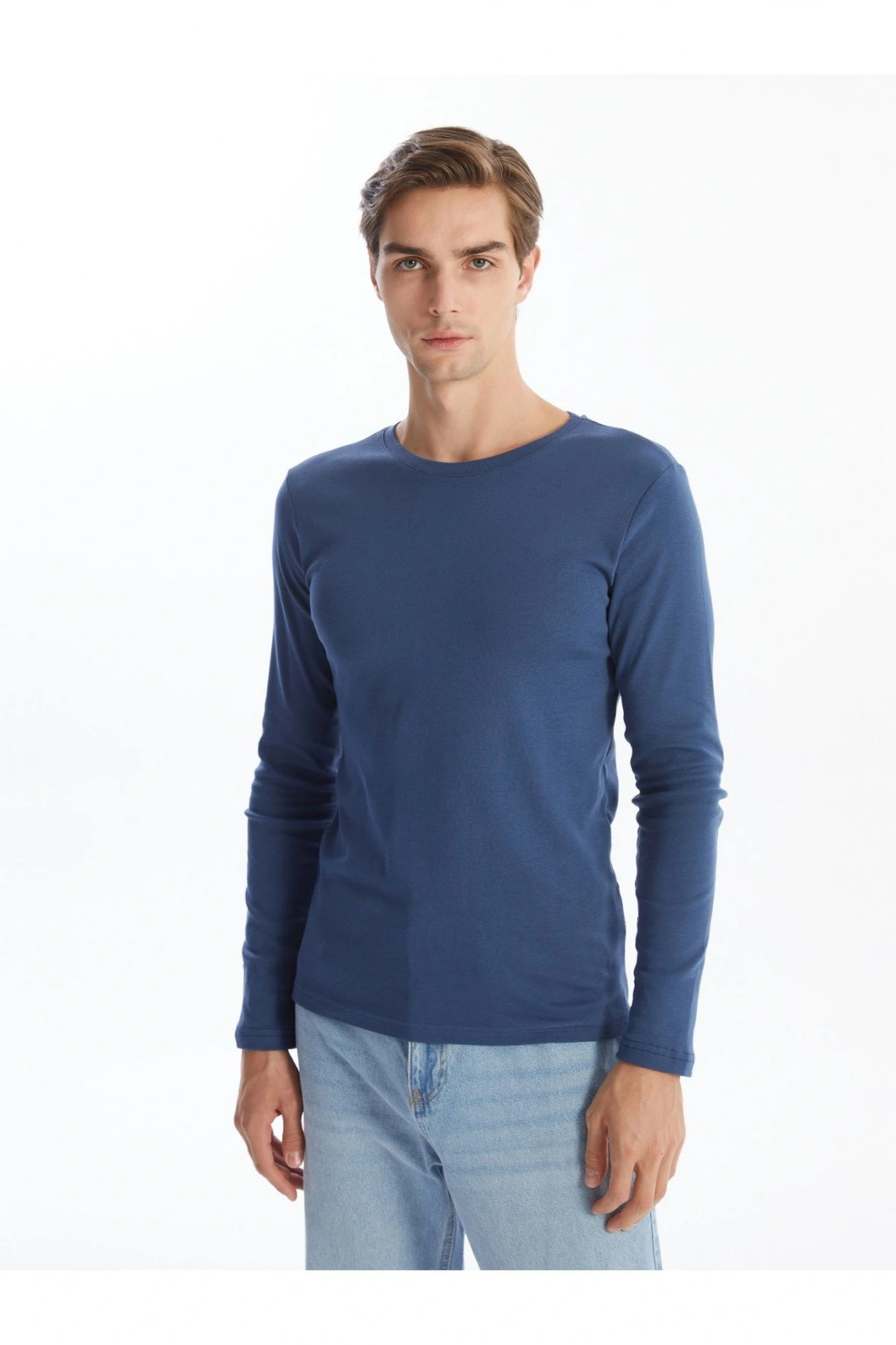 Bisiklet Yaka Uzun Kollu Erkek Tişört