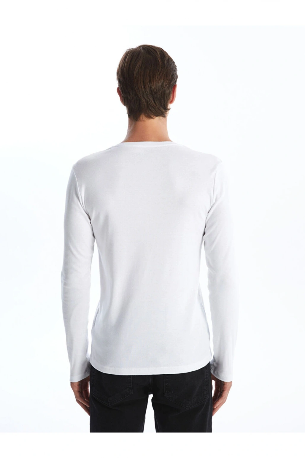 Bisiklet Yaka Uzun Kollu Erkek Tişört