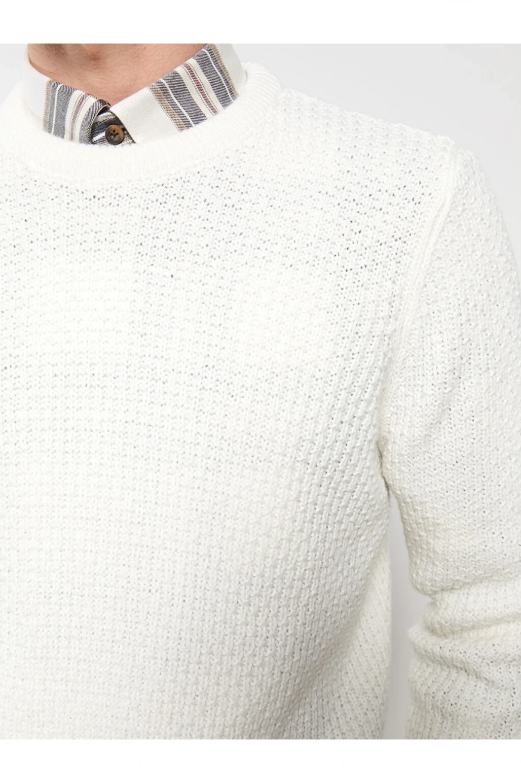 Bisiklet Yaka Uzun Kollu Erkek Triko Kazak