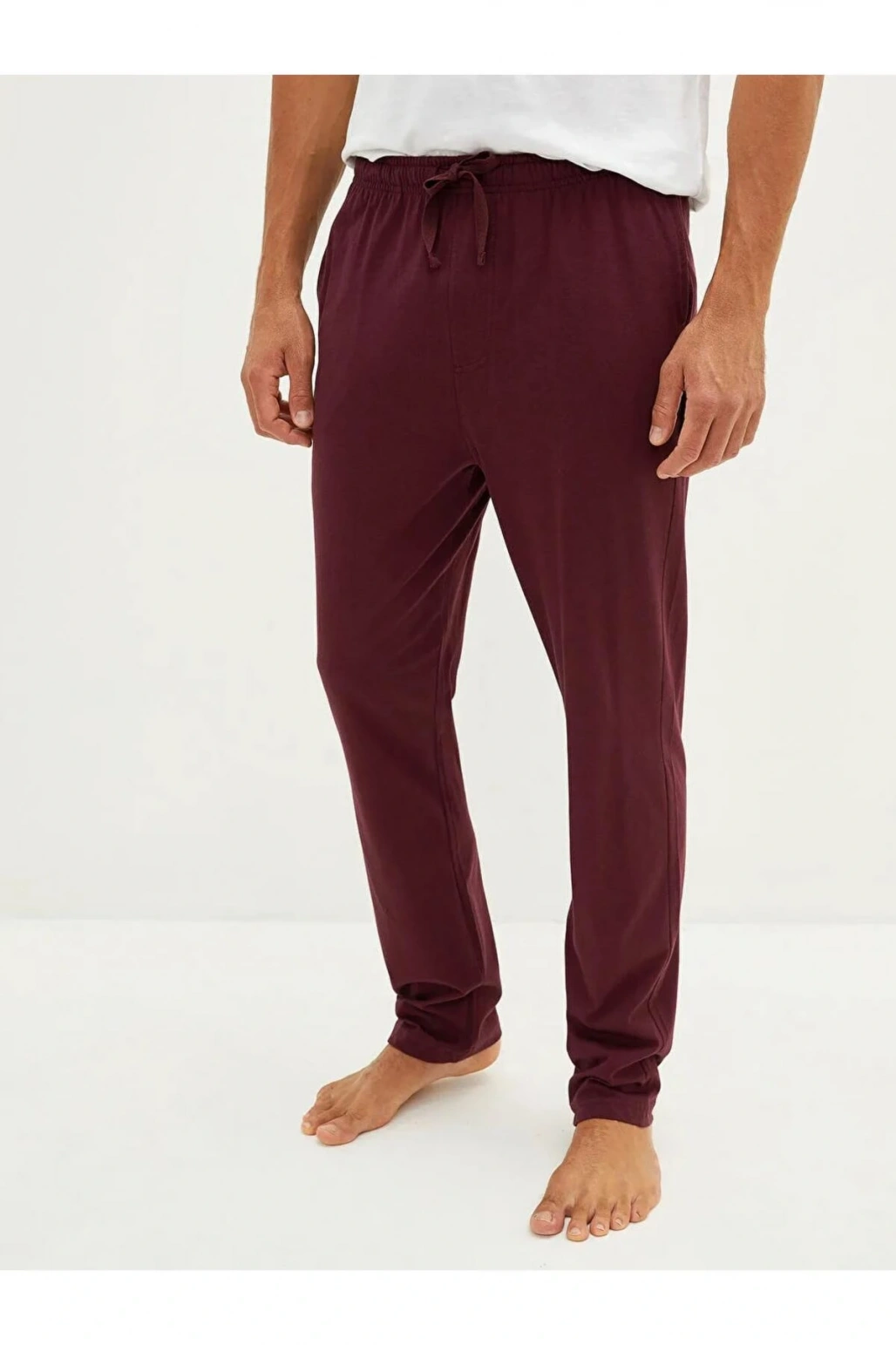 Bordo Standart Kalıp Erkek Pijama Alt