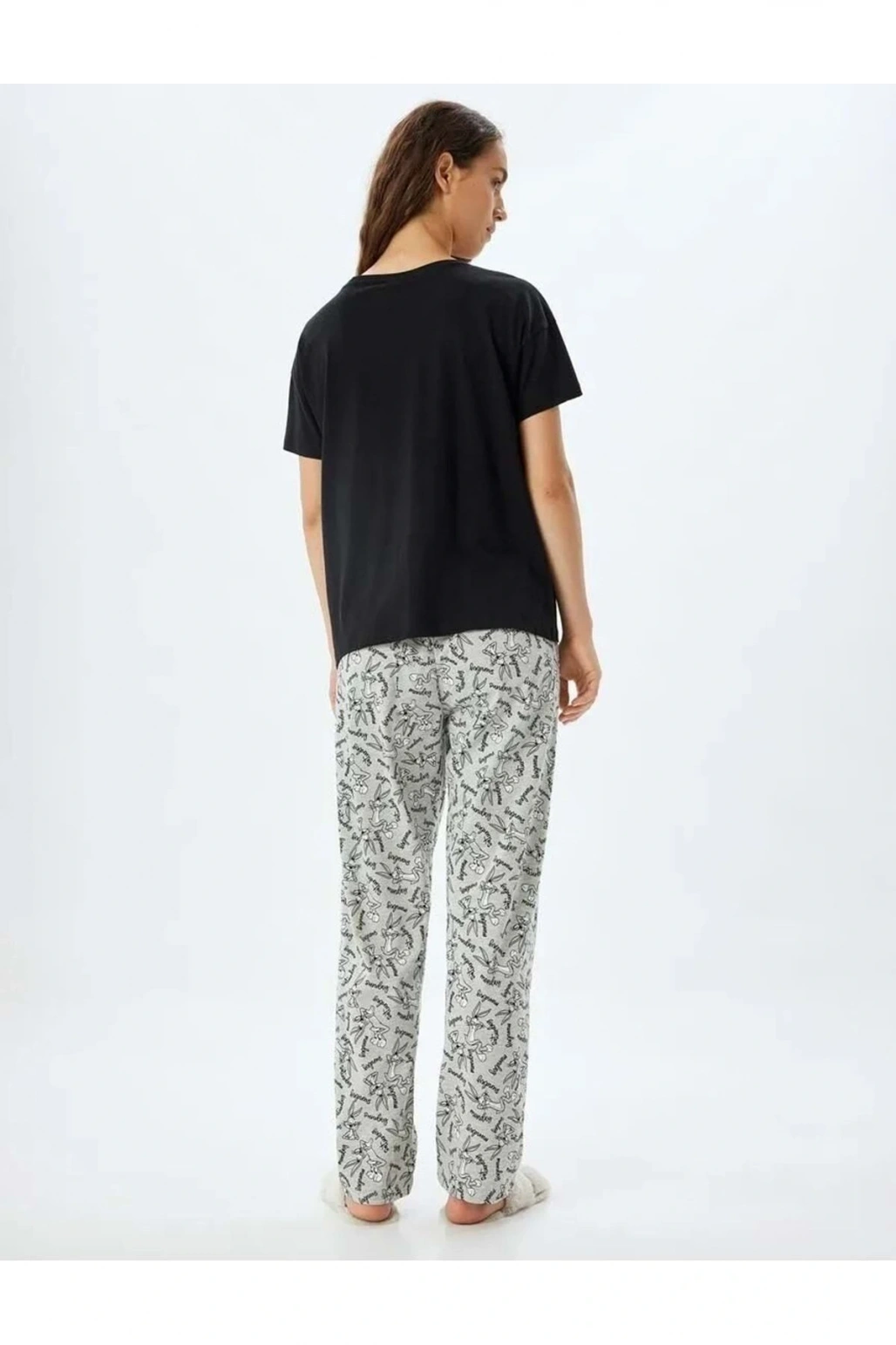 Bugs Bunny Pijama Takımı 5WAL10192IK Gri Melanj