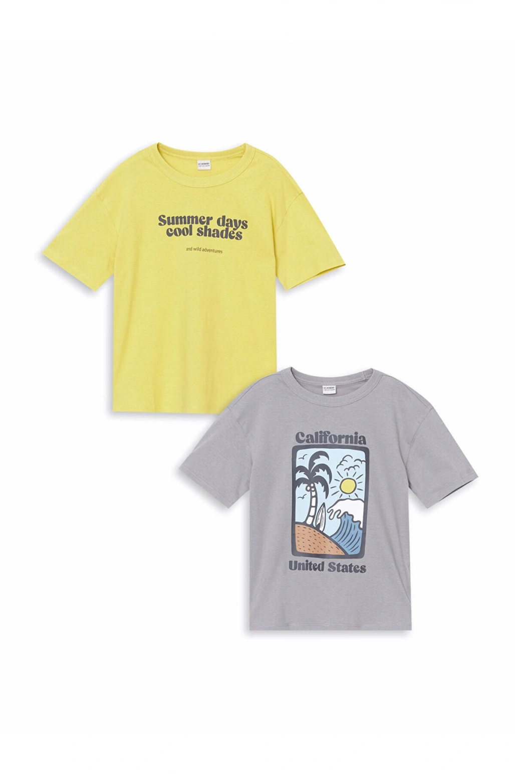 California Baskılı Erkek Çocuk Tişört 2li Takım