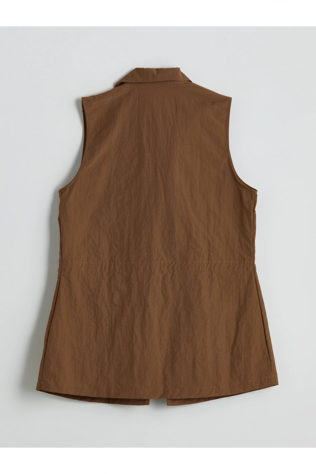 Ceket Yaka Keten Görünümlü Kadın Klasik Yelek