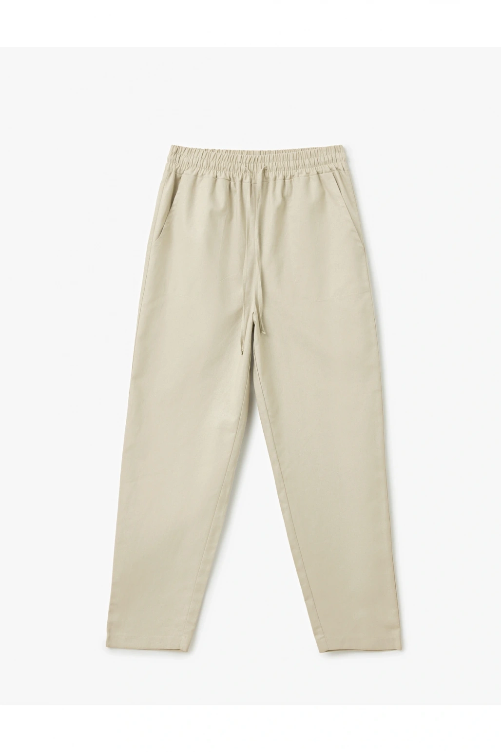 Cepli Beli Bağcıklı Bej Kadın Pantolon 5SAK40277PW