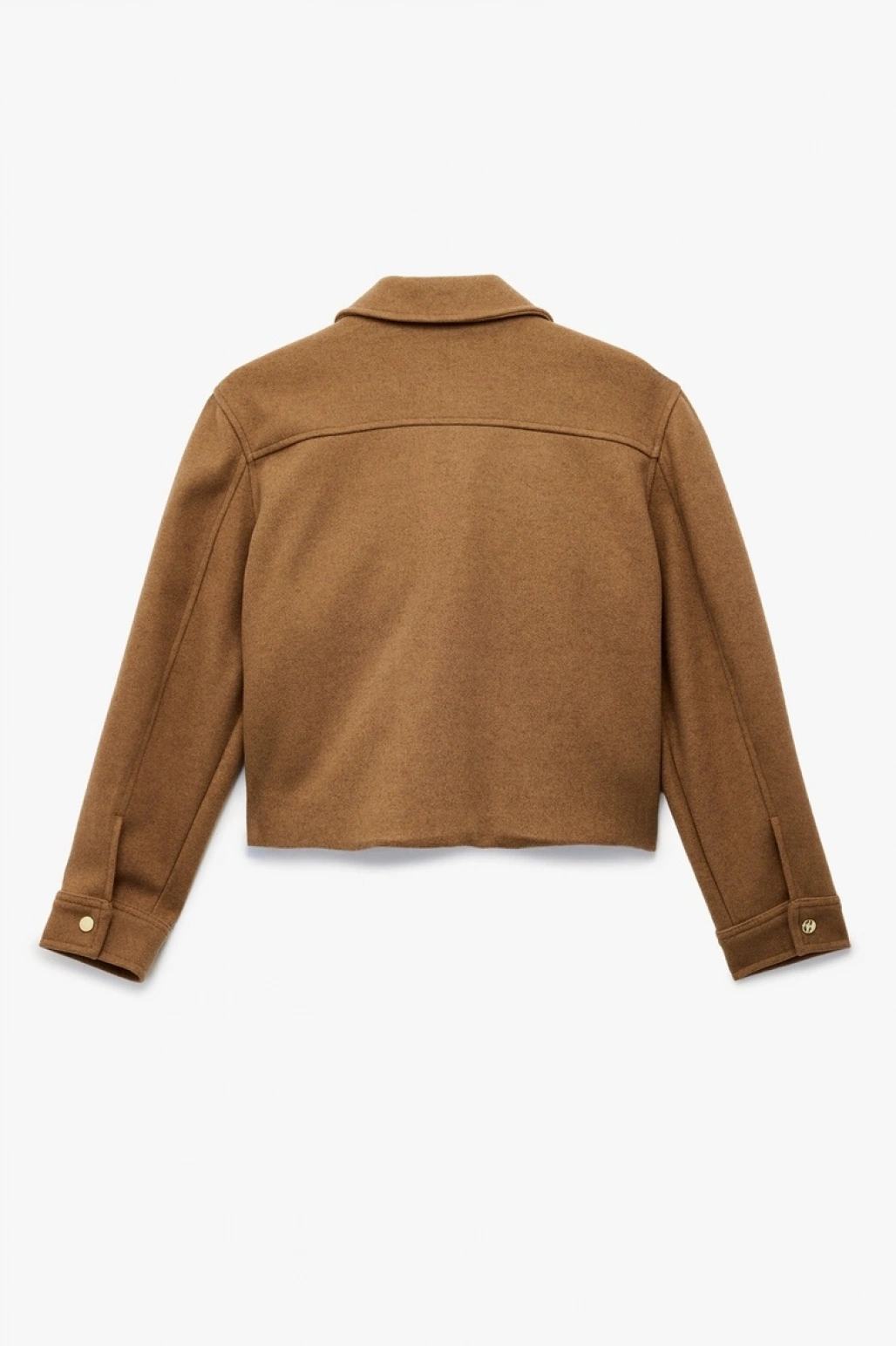 Cepli Düğmeli Uzun Kollu Kısa Kaşe Ceket