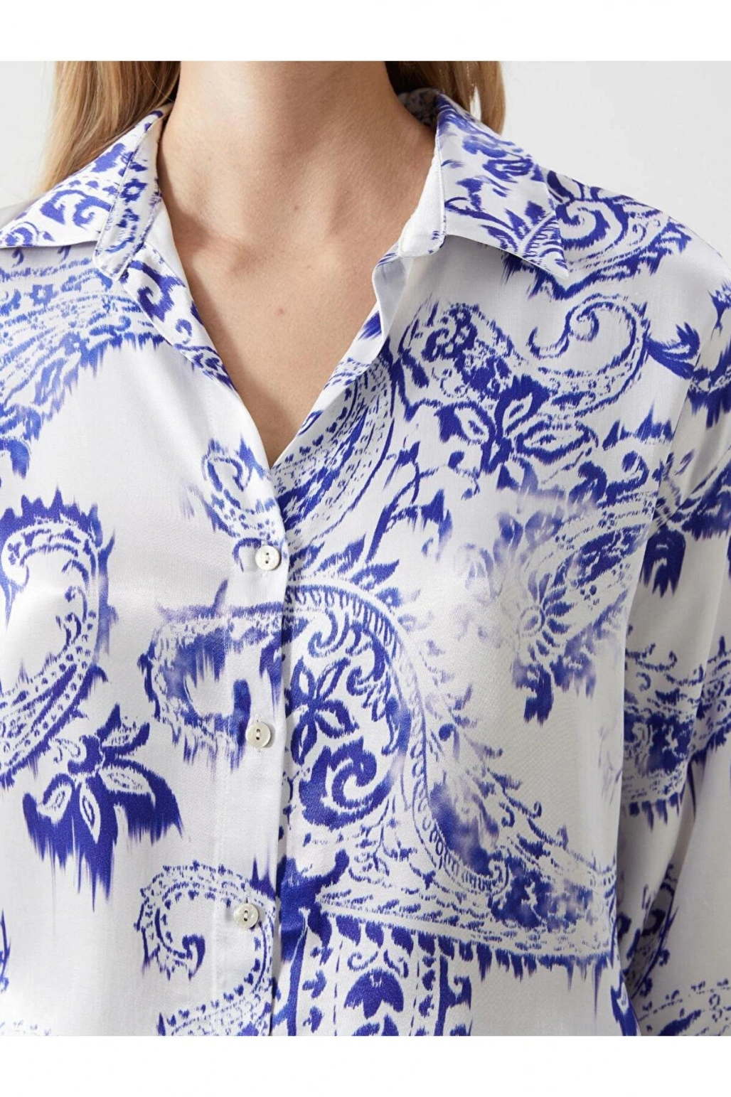 Cicekli Oversize Kadin Gomlek - S5HV99Z8