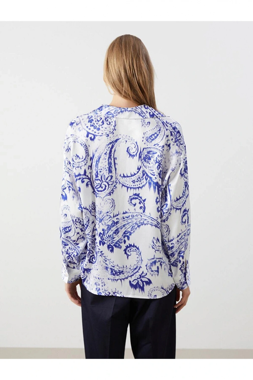 Cicekli Oversize Kadin Gomlek - S5HV99Z8