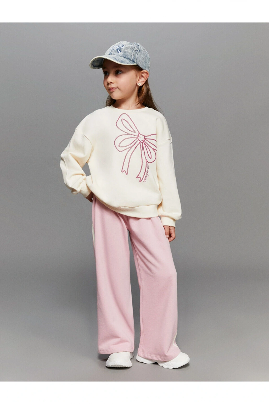 Çizgi Desenli Kız Çocuk Eşofman Altı