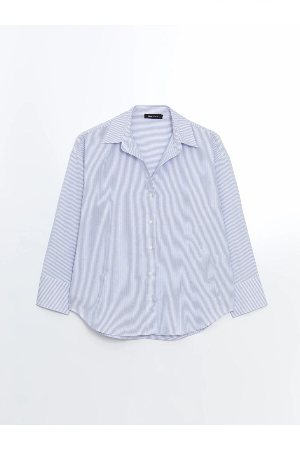 Cizgili Oversize Oxford Kadin Gomlek