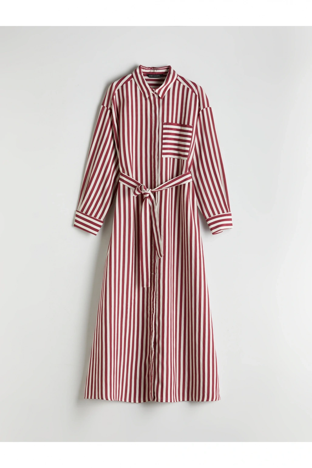 Çizgili Poplin Gömlek Elbise