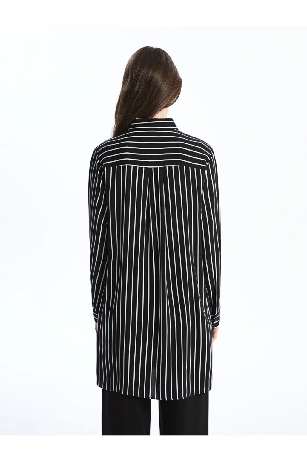 Cizgili Poplin Kadin Gomlek Tunik - S5G059Z8