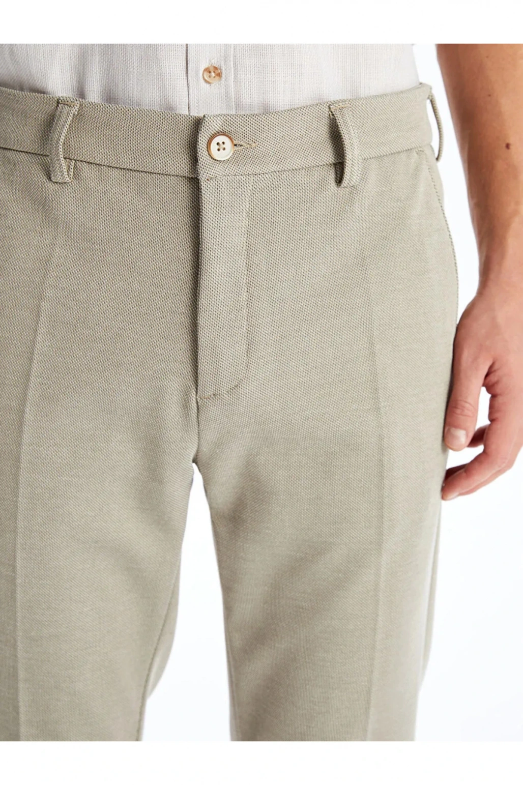 Classic Bej Slim Fit Erkek Pantolon