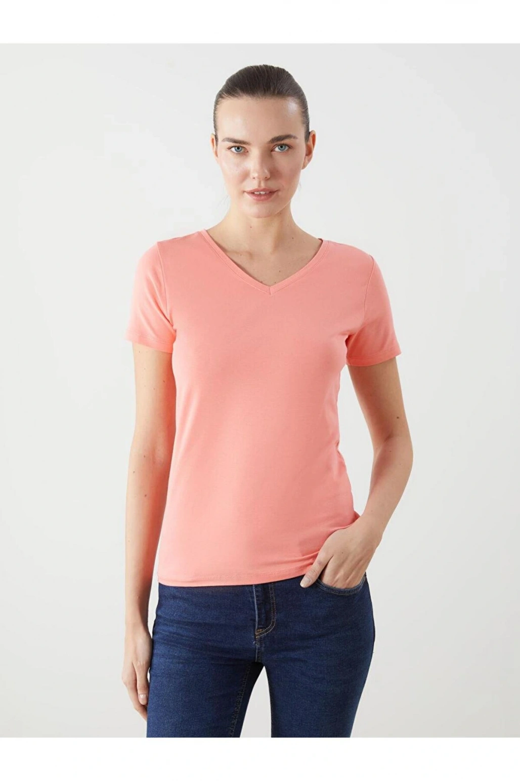 Classic V Yaka Kadın Tişört (S5)