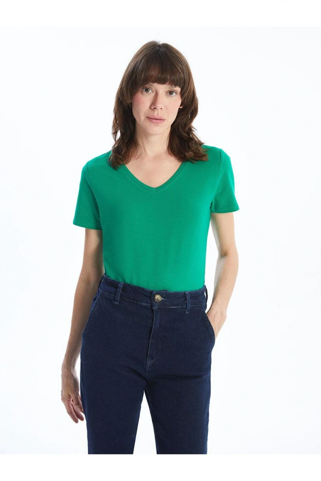 Classic V Yaka Kadın Tişört (S5)