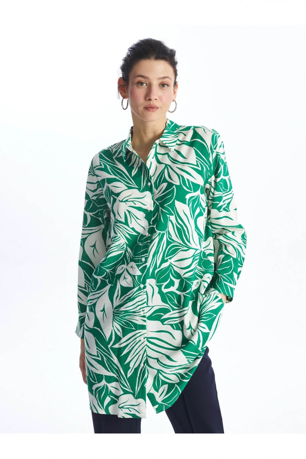 Desenli Kadın Gömlek Tunik