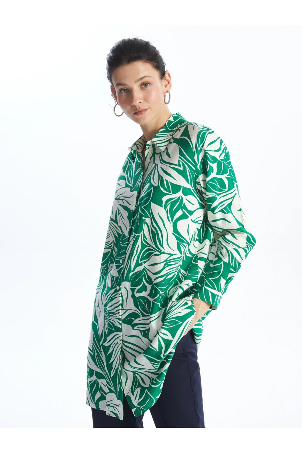 Desenli Kadın Gömlek Tunik