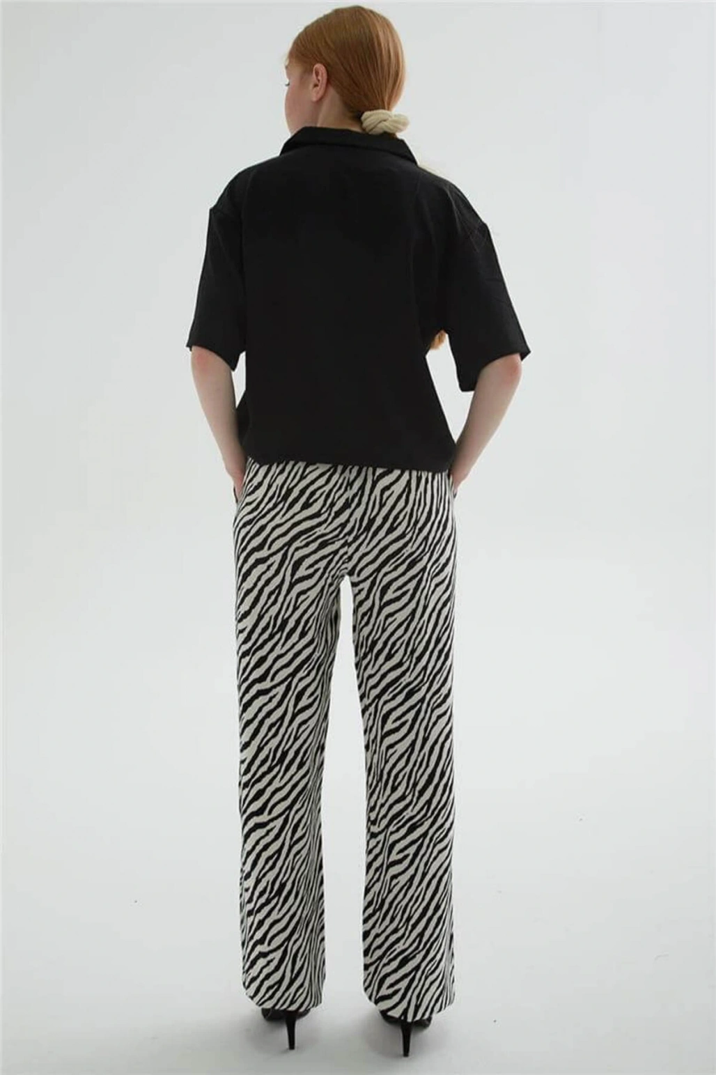 Desenli Pantolon Siyah