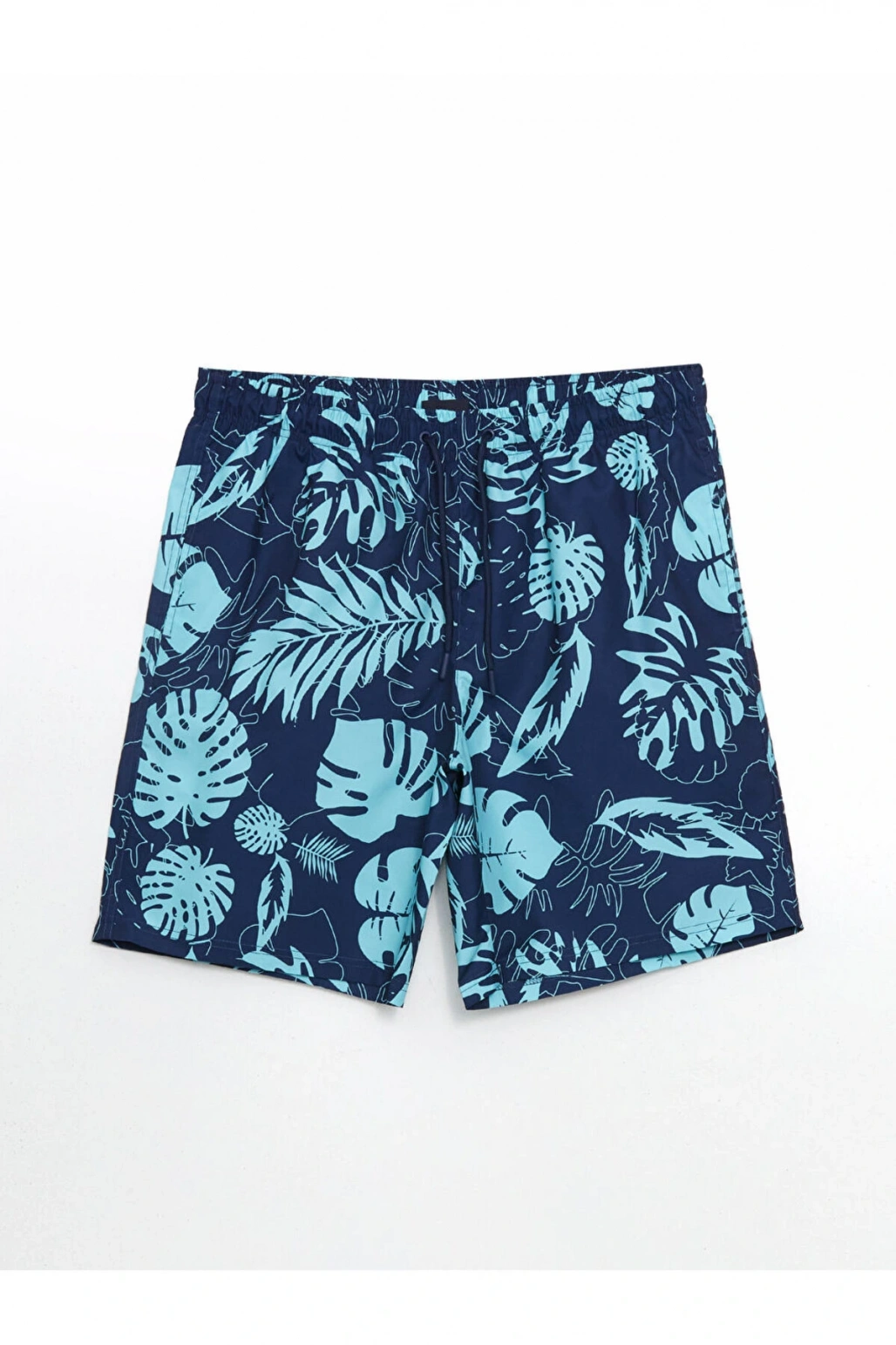 Diz Hizası Boy Desenli Erkek Deniz Şortu